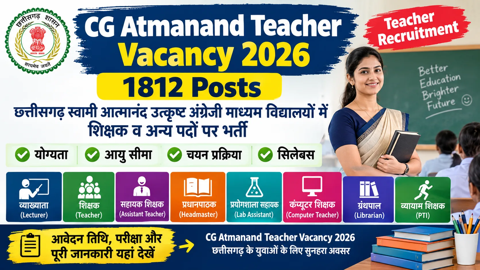 CG Atmanand Teacher Vacancy 2026