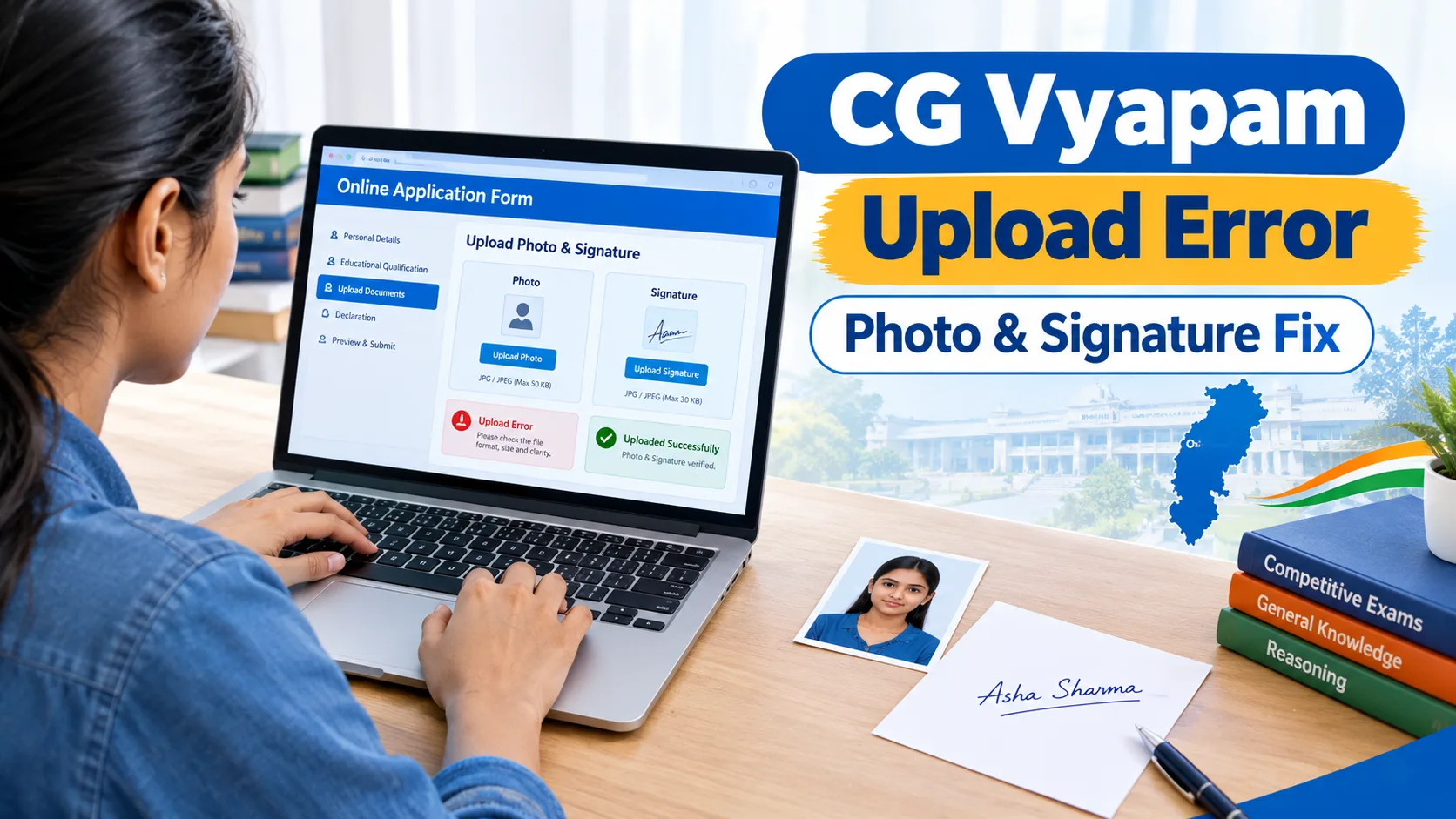 How to Fix Photo and Signature Upload Errors on CG Vyapam
