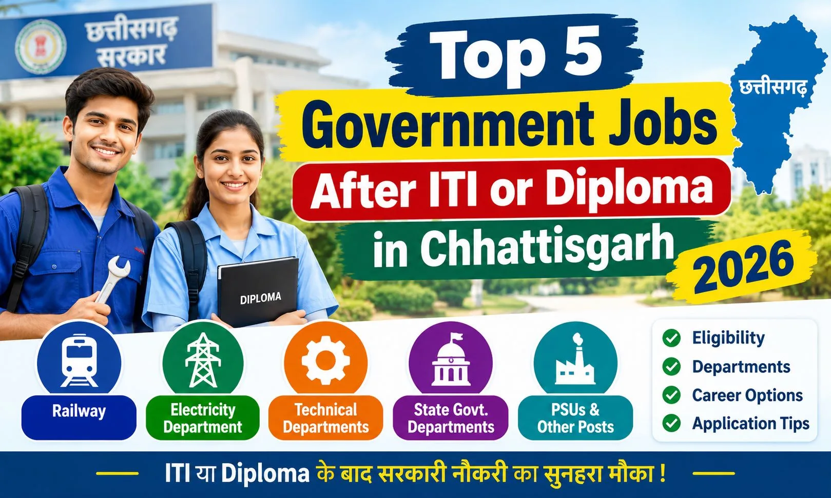 Top 5 Best Government Jobs After ITI or Diploma in Chhattisgarh